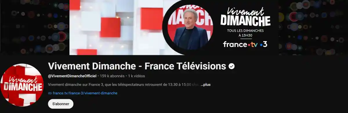 Vivement dimanche sur Youtube
